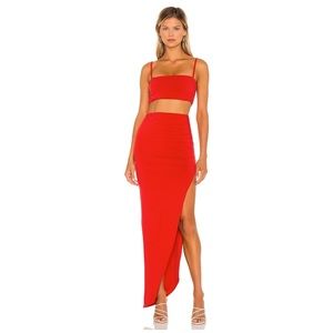 Red Nookie Aria Crop Top & Skirt Set